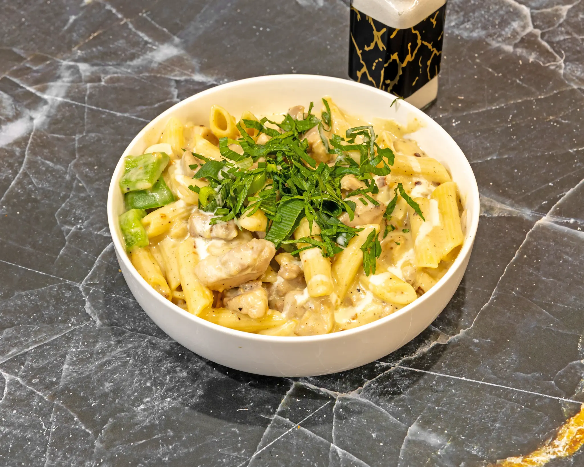 Creamy Chicken Mushroom Pasta at Tandoor and Chai Indian Pakistani restaurant Bedford Perth