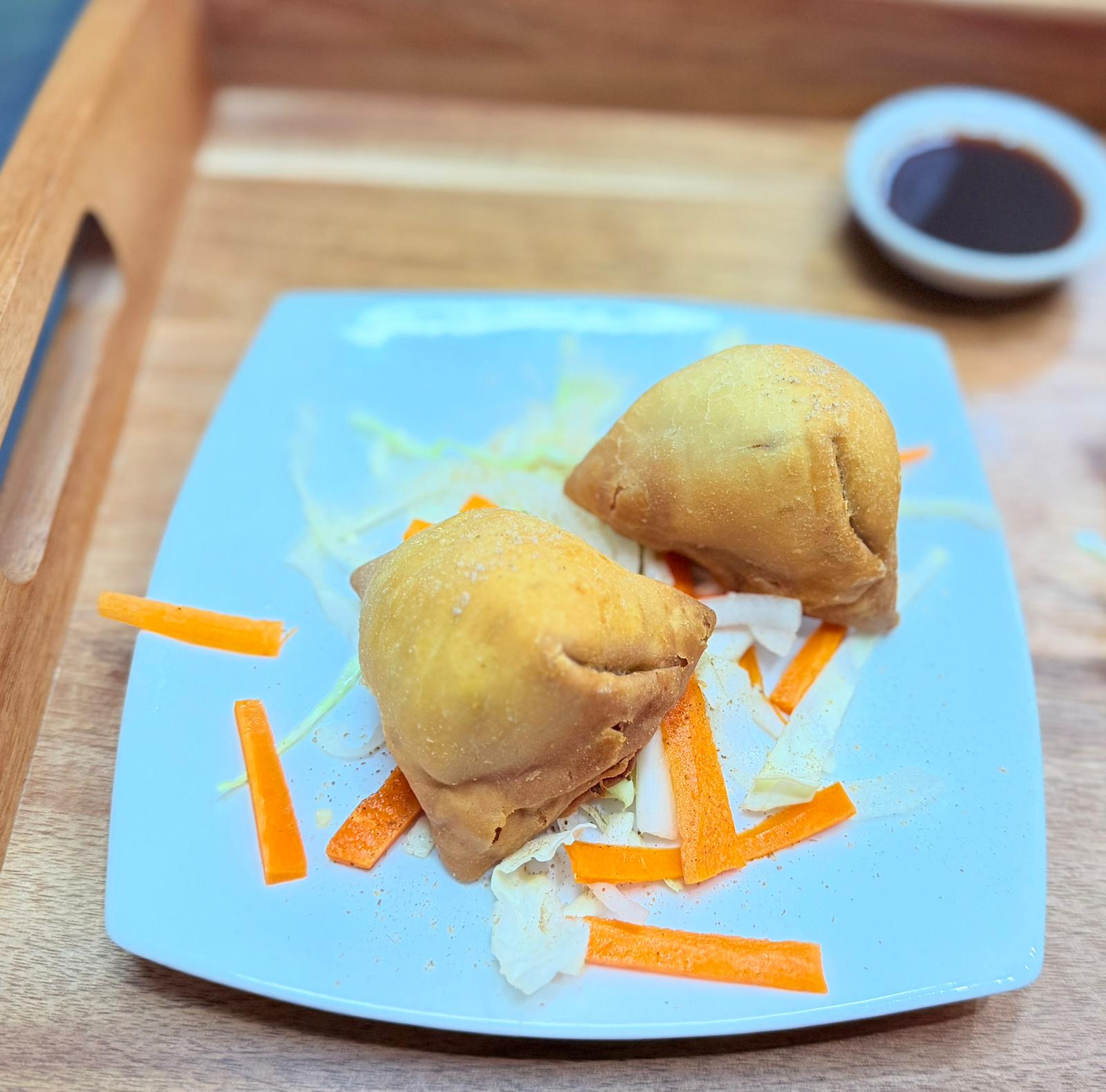 Crispy Samosa with carrot and cabbage at Tandoor and Chai Indian Pakistani restaurant Bedford Perth